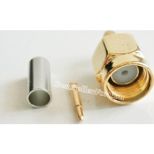 10Pcs High-quality SMA Male Plug Crimp For RG174 RG316 LMR100 Cable RF ConnectorBrass