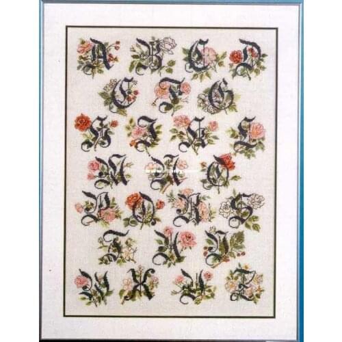 Gold Collection Embroidery Rose Letter Counted Cross Stitch Bookmark Kits with 100% Cotton Floss & Free Shipping for Wall Decor