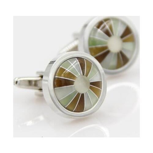 10pairs/lot Silver Round Natural Mother Pearl Cufflinks Mixed Color Sea Shell Inlaid Cuff links Shirt Cuff Button Mens Jewelry