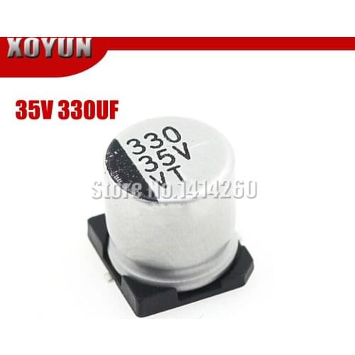 10PCS Electrolytic capacitor 35V330UF 10*10mm SMD aluminum electrolytic capacitor 330uf 35v