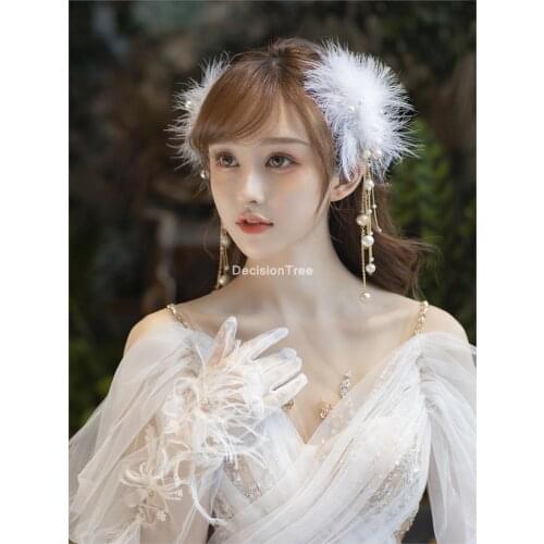 2021 Elegant Classical Style Hair Pins Flower Beads Pattern Chinese Long Tassel Hairpin Headwear Hair Clips Womens Jewelry Gift