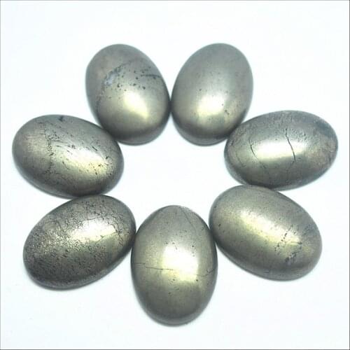 3pcs nature pyrite mine cabochons oval shape size 20x30mm pyrite mine stone top fashion diy beads accessories for ring making