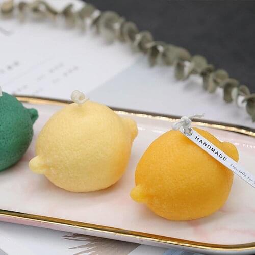 3d Simulation Lemon Candle Mould Diy Fruit Shape Plaster Craft Handmade Mousse Chocolate Baking Mold Soap Making Home Decoration