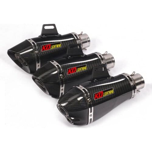 51mm Universal Motorcycle Exhaust Dual Vent Pipe Without Silencer 325mm Carbon Fiber Exhaust System For ATV Street Bike