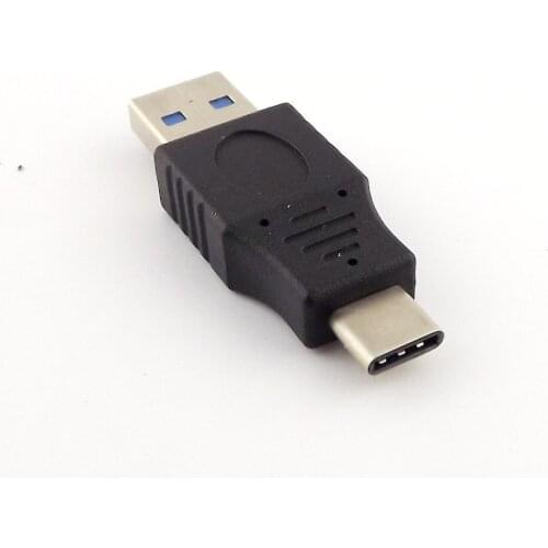 5x USB 3.0 A Male to USB 3.1 Type C Male Plug Sync Data Power Supply Male to Male Adapter Converter Black