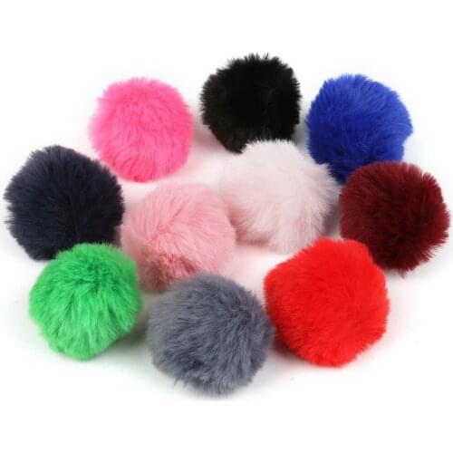 6pcs Lovely Fluffy Soft Pom Pom Round Imitation Rabbit Fur Ball DIY Craft Supplies Pompom DIY Bag Charms Jewelry Accessories