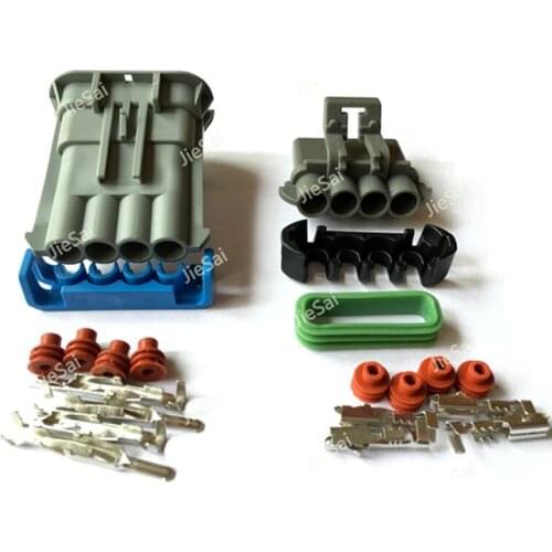 Delphi Auto 4 Pin Waterproof Wiring Harness Connector Speaker Wire Clip Connector