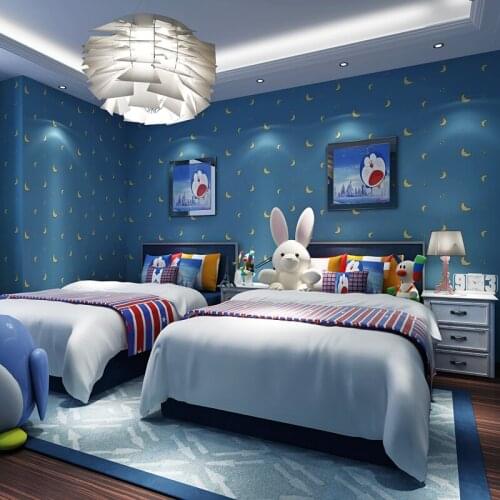 Beibehang papel de parede Upscale Lovely Child Star Moon Unspecified Wallpaper Boys Girl Princess Room Wallpaper papel de parede