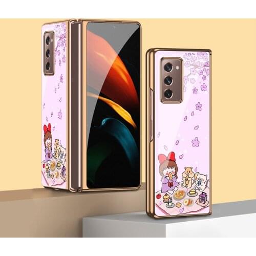 Z Fold2 5G Funda Case for Samsung Galaxy Z Fold 2 Case Cartoon Little Girls Cute Animal Patterned Coque Phone Case Cover Capa