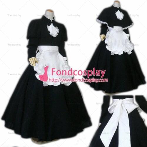 Sexy Sissy Maid Cotton Long Dress Uniform Cosplay Costume Tailor-made[CK758]