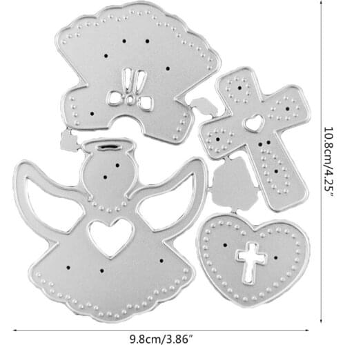 Angel Love Cross Metal Embossing Stencils for Scrapbooking Cutting Stencils for Paper Cards Scrapbooking Decoration
