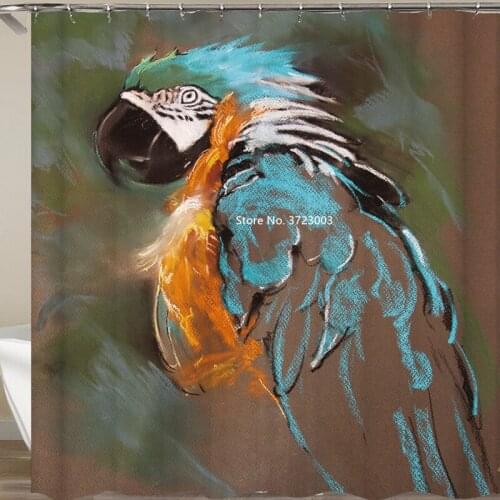 Best-selling Painted Fabric Animal Digital Printing Bathroom Polyester Shower Curtain Waterproof Shower Curtain