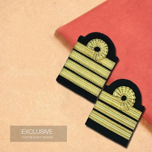 Captains Epaulettes Airline Pilot Badges General High Quality Uniform Epaulettes for Aeronautical Academy Students