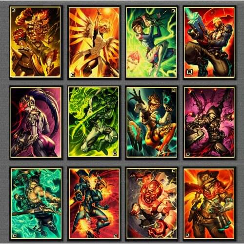 Game Poster Overwatch widowmaker retro posters kraft wall paper High Quality Painting For Home Decor Wall Art Home/bar
