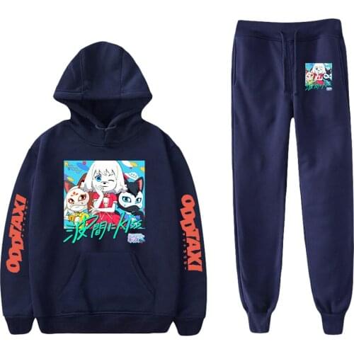 WAWNI Odd Taxi Hoodie 2 Piece Suit Harajuku Hoodies + Sweatpants Hip Hop Trend Clothes Set Fashion Suit Anime Two-piece Sets