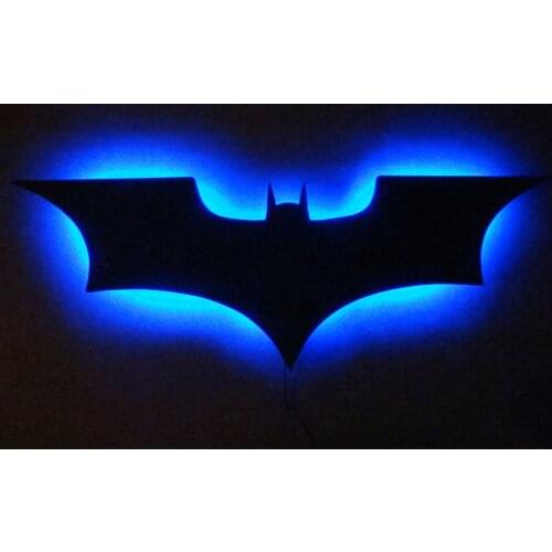 Batman Dark Knight Logo. Game Room Decor, LED Back lit, Batman Sign, Dark knight sign, Wall Art, Signs, Birthday Gift