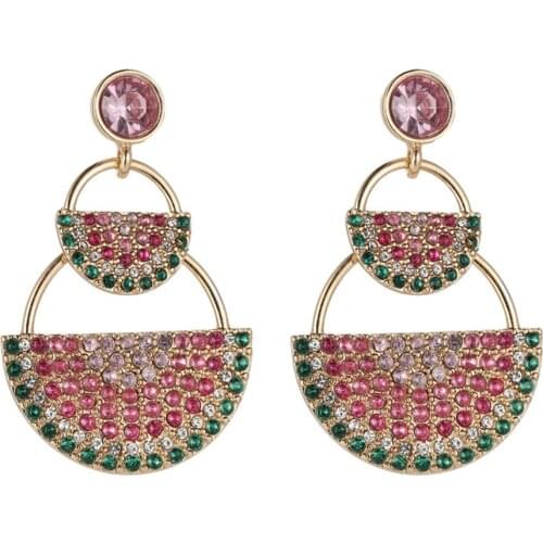 Summer sweet and lovely size watermelon geometric earrings accessories wholesale women