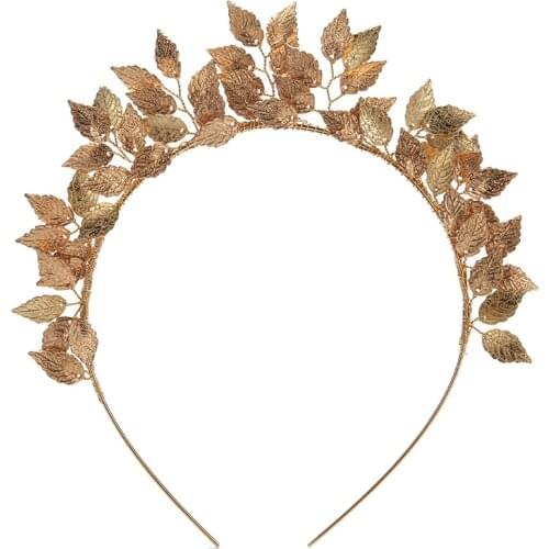 Fashion Leaf Flower Ring Hoop Crown Gold Silver Color Headband Bride Headdress Flower Wedding Hairwear Bridal Hair Jewelry