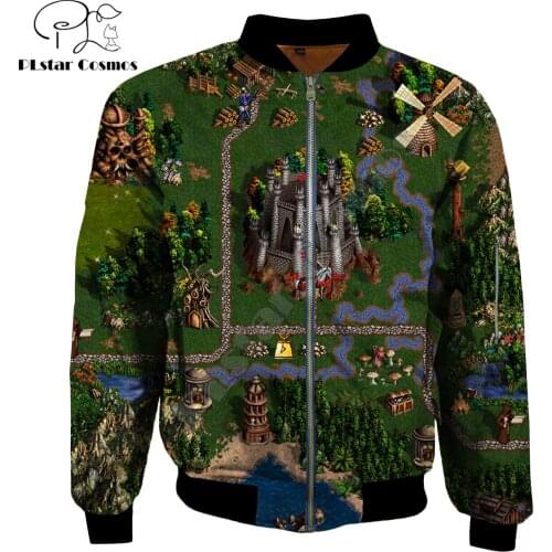2019 New Fashion Mens bomber jackets Game Heroes of Might & Magic Printed 3d Zip Long Sleeve Pullover Unisex Zipper jacket WS45