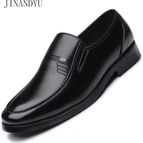 Plus Size 48 Dresses Leather Loafers Men Office Shoes Formal Slip on Black Shoes Men Original Classic Business Leather Shoes
