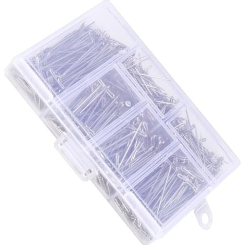 Set of 451 Steel Wig T-Pins with Plastic Box, T Straight Pins for Styling Wig