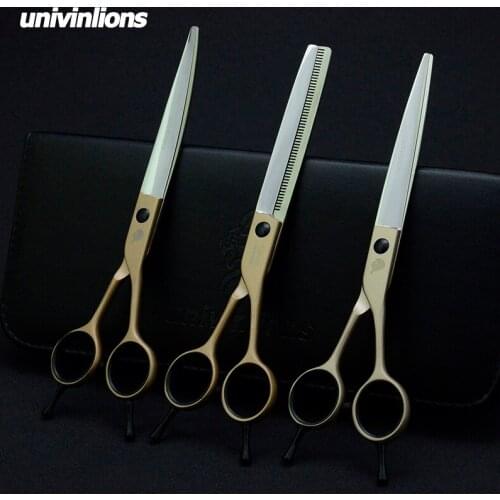 7" Pet Dog Gromming Scissors Kit Pet Cutting Scissors for Dog Animails Cat Straight & Thinning & Curved Scissors Stainless Steel