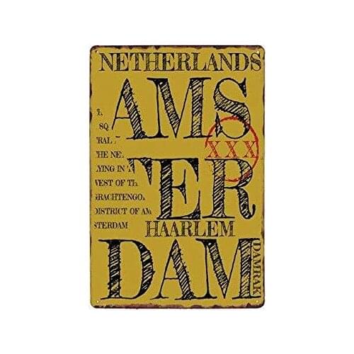Netherlands Vintage Style Metal Sign Iron Painting for Indoor & Outdoor Home Bar Coffee Kitchen Wall Decor 8 X 12 Inch
