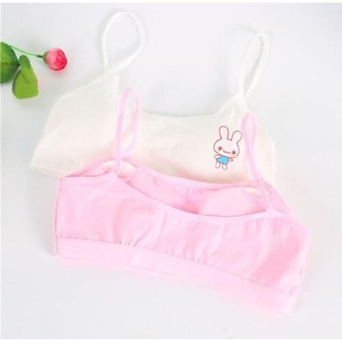 6pc/lot Teenage Girl Underwear Cotton Bras Wireless Breathable Training Bra for Girls Child Bra Padded Brassiere