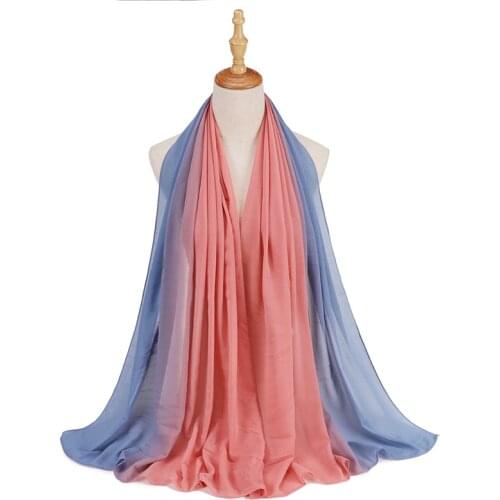 2021 NEW 16 Color Customize Made Tie-Dye Heavy Bubble Chiffon Plain Hijab Scarf Women Muslim Scarves Popular Shawl Bandana
