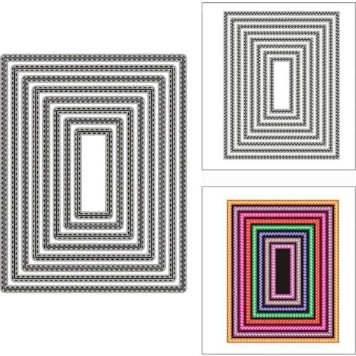 New Nesting Double Stitched Rectangles 2020 Metal Cutting Dies for Scrapbooking and Card Making Decor Embossing Craft No Stamps