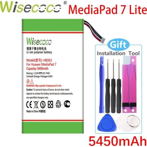 Wisecoco 5450mAh HB3G1 HB3G1H New Battery For Huawei MediaPad 7 Lite s7-301u T-Mobile Springboard 301w 302 303(7 inch) 701 931