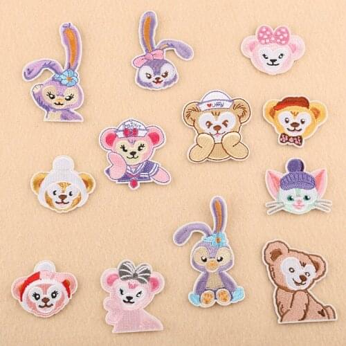 New Cute Cartoon Animal Rabbit Monkey Embroidery Patch DIY Clothing Luggage Decoration Cloth Stickers Accessories