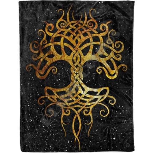 Yggdrasil Blanket Fleece Blanket 3D printed Sherpa Blanket on Bed Home Textiles Dreamlike HOME ACCESSORIES 02