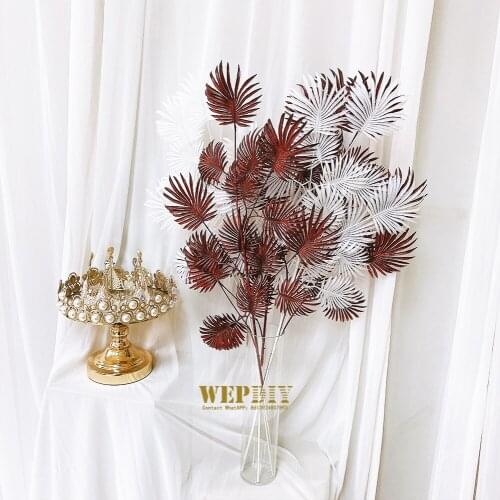 Single 5 fork small fan leaf white champagne color wedding series flower arch ceiling wedding decoration