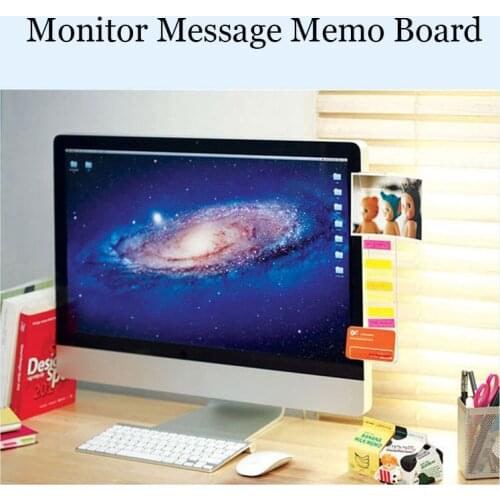 Portable Acrylic Monitor Message Memo Board for Sticky Note Transparent Name Card Phone Holder Office Desktop Storage Stationery