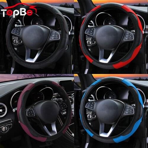 Skidproof Car Steering Wheel Cover PU Leather Steering Covers Suitable 37-38cm Auto steering wheel Interior Accessories