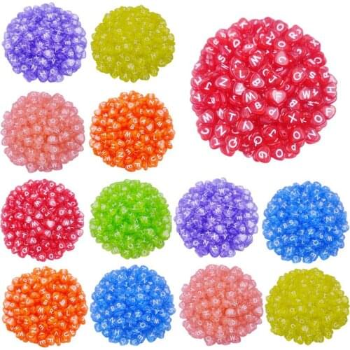 20Pcs Transprament Heart Loose Beads DIY For Candy Color Jewelry Making Pendant Necklace Bracelet Wholesale