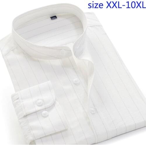New Fashion Long Shirt Sleeve Loose Men Casual Shirts Striped Men Super Large High Quality Plus Size 2XL-4XL5XL6XL7XL8XL9XL10XL