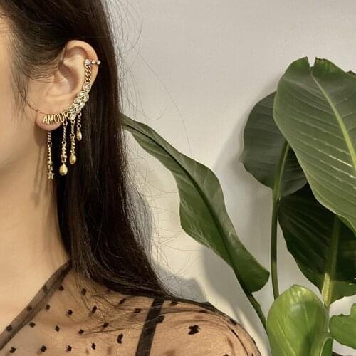 2020 Season Personality Silver Needle Earrings Woman Long Fund Temperament Tassels Ear-hook Woman