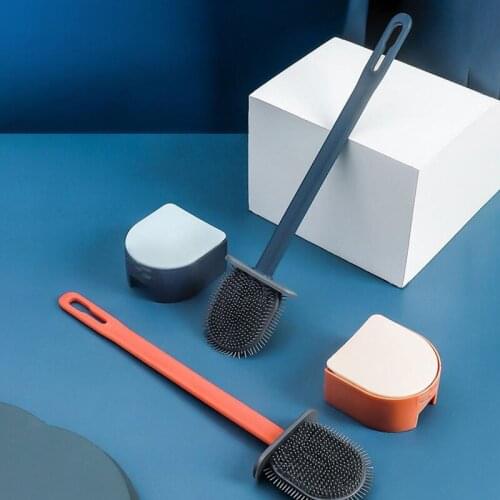 Silicone Toilet Brush No Dead Ends Quick Cleaning Tools Household Bathroom Quick Drying Holder