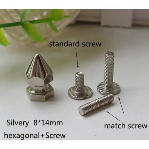 14-34mm Trimits Brass Hexagonal Spike Punk Garment Rivet Stud Screw Back For Bag Hat Shoes Chocker Diy Leather Craft Accessories