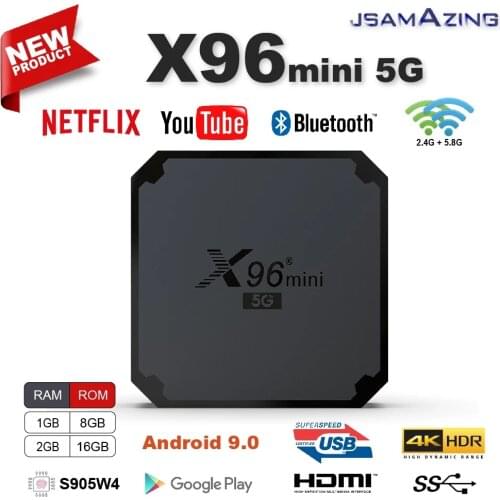 X96 Mini 5G Amlogic S905W4 Android 9.0 Tv Box Quad Core 2Gb Ram 16Gb Rom 4K Smart Set Top Box Media Player X96MINI + 1Gb 8Gb