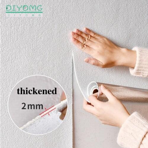 Thickened 3D Self-adhesive Wall Stickers PVC Waterproof Foam Linen Wallpaper Contact Paper for Living Room Decor Film Mural