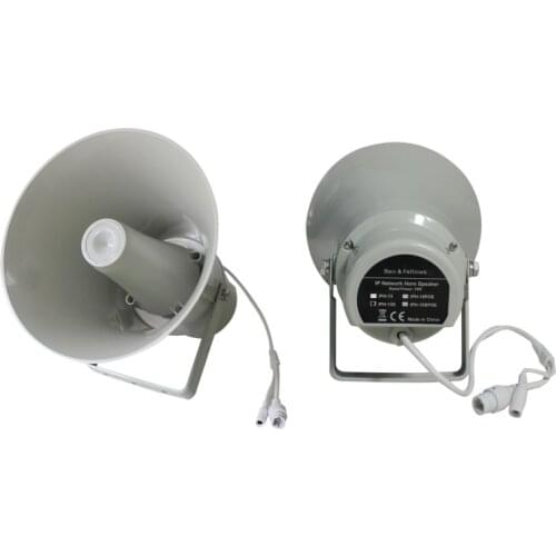 15/30w 24VDC or PoE in-outdoor waterproof IP network plastic active horn loudspeaker with digital amplifier and RJ45 interface