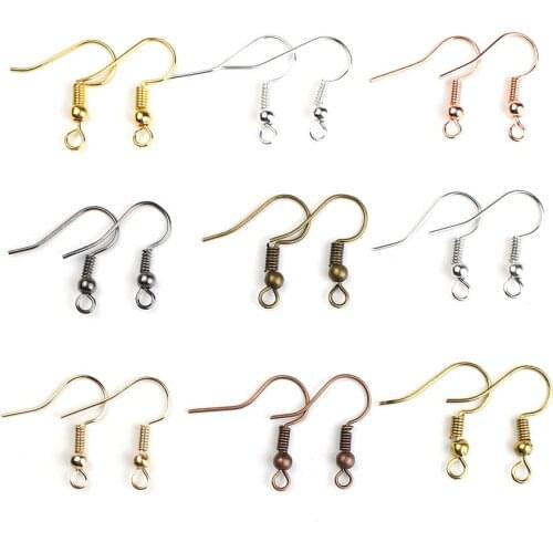 Wholesale 500pcs/lot Gold Color / Silver Color Earring Hooks Findings Ear Wires Hooks for DIY Jewelry Making Supplies Findings