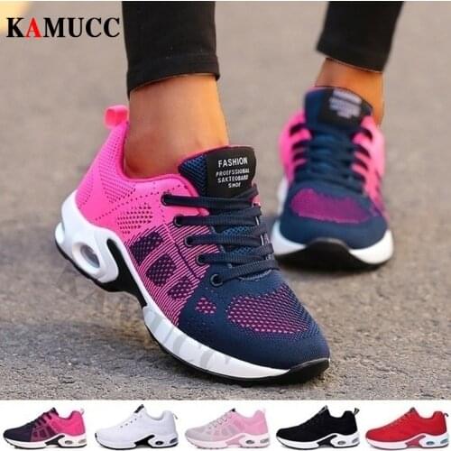 Women Sneakers Air Sole Athletic Running Shoes Lace-up Breathable Jogging Shoes Leisure Outdoor Sneakers Zapatillas De Deporte