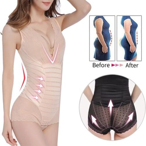 Womens Shapewear Bodysuit Full Body Shaper Waist Trainer Tummy Control Shapewear Seamless Waist Shaping Body
