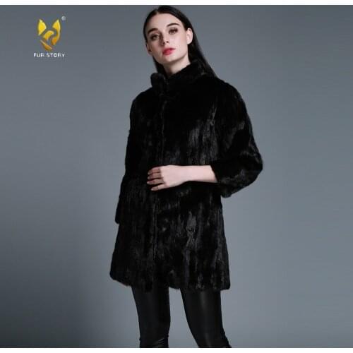 Womens Coats Winter Genuine Mink Fur Coat Women Female Real Fur Women Warm Long Overcoat Fur Story FS15128
