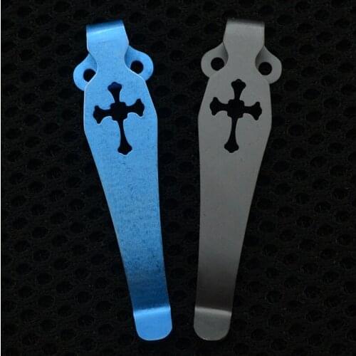 1PC TC4 Titanium Folding knife Dagger Knife Clip Pocket Belt Flashlight K Sheath Clip Button Multicolor EDC Pocket Multi Tools