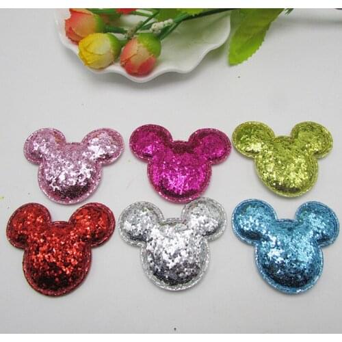 10PCS Mouse Head Ball Padded Appliques For clothes DIY Baby hair Clip headwear Decor Ornament Accessories